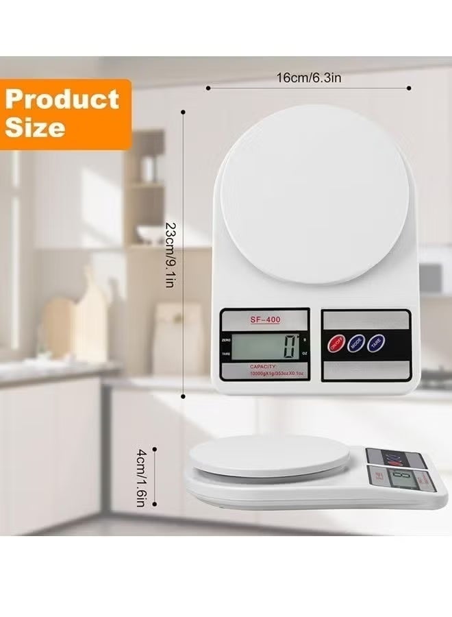 مقياس المطبخ الرقمي، سعة 22 رطل/10 كجم، مقياس الطعام، الوزن الرقمي مع وحدات أونصة/جم للطهي والخبز وإعداد الوجبات والنظام الغذائي، شاشة LCD إيقاف التشغيل التلقائي - Image 2